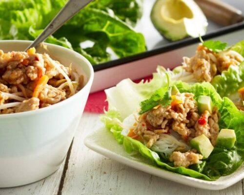 Thai Chicken Lettuce Cups With Avocado Lime